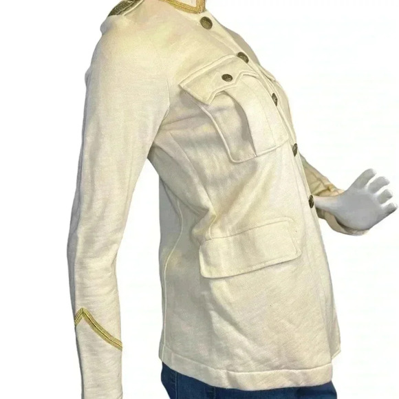 Denim & Supply Ralph Lauren Military Style Jacket cream With Gold Trim Pockets. - Picture 7 of 15
